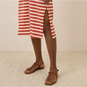 PACT ORGANIC COTTON SOFTSPUN MIDI TANK DRESS SIZE XL IN PALISADE STRIPE